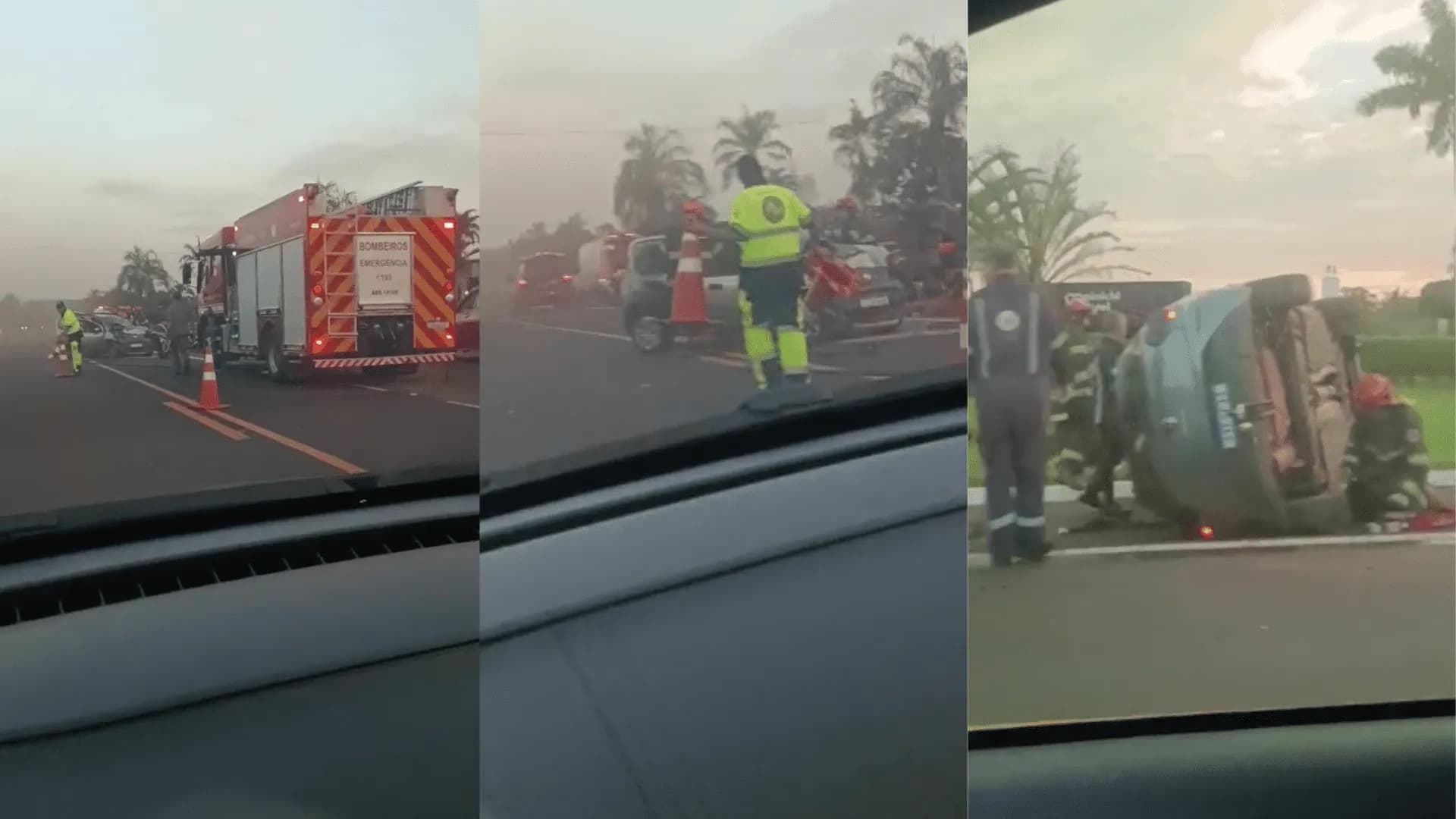 ACIDENTE DE TRÂNSITO ENVOLVE DOIS CARROS NA RODOVIA JÚLIO BUDISKI, EM PRESIDENTE PRUDENTE